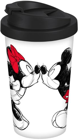 Coffee to go Becher Becher Mickey Kiss Sketch rot 400ml