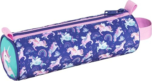 Maped - Einhorn-Federmäppchen – 22,5 x 7,5 cm – Regenbogen- und Einhornmotiv – strapazierfähiger Stoff – ideal für Schulzubehör