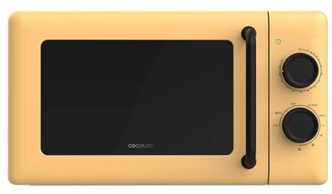 Cecotec Forno a Microonde con Grill Da 20 L Proclean 3110 Yellow. 700 W In 6 Livelli E Griglia Da 800 W, Modalità Scongelamento, Segnale Fine Cottura, Lampada Interna, Timer 30 Minuti, Design