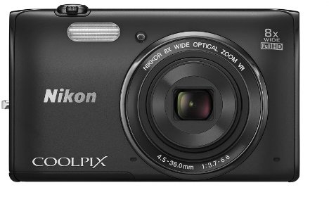 Nikon Coolpix S5300 Compact Digital Camera - Black (16.0MP, 8x Optical Zoom) 3.0 inch LCD with Wi-Fi (Renewed)