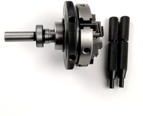 K02-63 63 mm Mini-Drehfutter mit 4 Backen, umkehrbar, selbstzentrierend, M14-Gewindemontage, mit Verriegelungsstangen, K02-63 + Verbindungsstange des Spannfutters