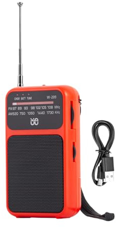 Radio Portable FM/AM, Mini Radio À Piles Survie avec Réception Haute Performance avec Rechargeable Batterie 800mAh, TransistorRadio pour Cadeau, Séniors