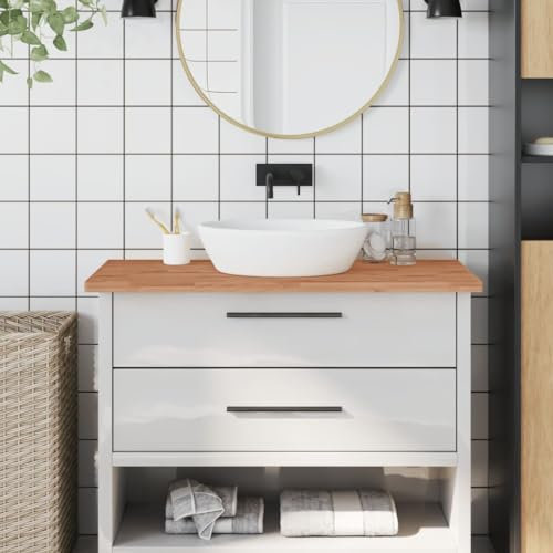 Snsowed Waschtischplatte 100x60x2,5 cm Massivholz Buche, Arbeitsplatte, Holzplatte, Schreibtischplatte, Waschtischplatte, Küchenarbeitsplatte - 356004