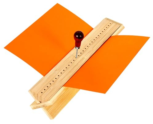 PATNFR Wood Bookbinding Punching Tool Book Binding Cradle with Awl Sturdy Bookbinding Hole Punch Cradle with Piercing Guide for DIY Crafts Notebooks Journals Planners Books