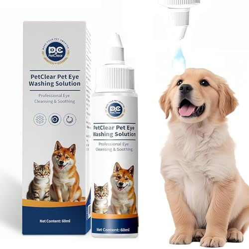 PCpetclear Augenreiniger für Hunde & Katzen (60 ml) Augentropfen Hund – Lindern Augenjucken und Reizungen Löst einfach & schnell Verkrustungen, Schmutz & Augenausfluss Eye Drops (0)