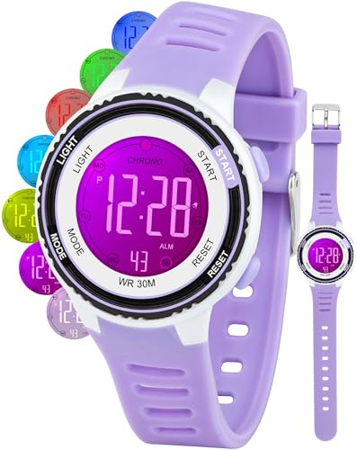 Edillas Kinderuhr Analog für Jungen Mädchen,wasserdichte Armbanduhr Jungen Mädchen Kinder Kleinkind zum Leicht zu lesen Lernen Zeitschule mit Weichem Riemen Lernen Uhren