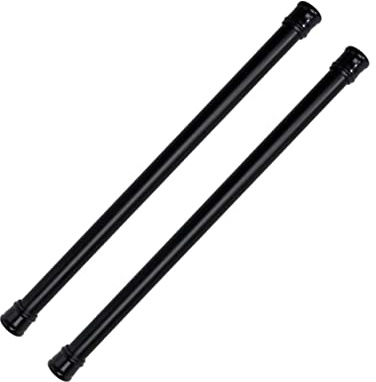 SMASOLO 2 pezzi Asta Tende Telescopica Nero Bastone Tensione Supporto Resistente per Doccia e Installazione Forare Antiscivolo e Durevole