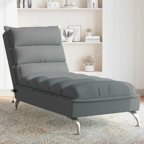 INLIFE Massage-Chaiselongue mit Kissen Dunkelgrau Stoff,Möbel,Stühle,Chaiselongues,Grau,17.65 KG,379476
