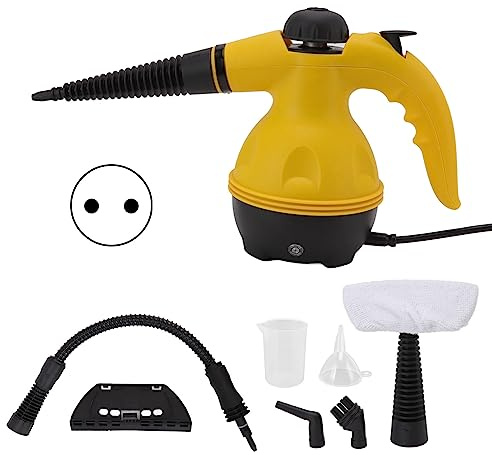 Masyrt Pulitore a Vapore Portatile, Pulitore a Vapore Elettrico Pressurizzato Portatile Ad Alta Temperatura, Vapori Domestici da 1000 W Puliti per Fughe di Piastrelle, Finestre, (Spina europea 220 V)