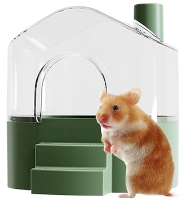 Hamster Sandbad Behälter – XXL Klare Bade-Sandbox für Hamster, Stabiles Kunststoffhaus, Sicher & Komfortabel | Optimal für Kleintierhabitate, hygienisches Baden, Buddeln, Aktivspiel, Rückzug und Schla