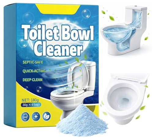 6x30 g Blaue Farbe WC Schaum, WC Reiniger Extra Stark, Toilettenreiniger Extrem Stark, Urinsteinentferner Extra Stark, WC Schaumreiniger Pulver