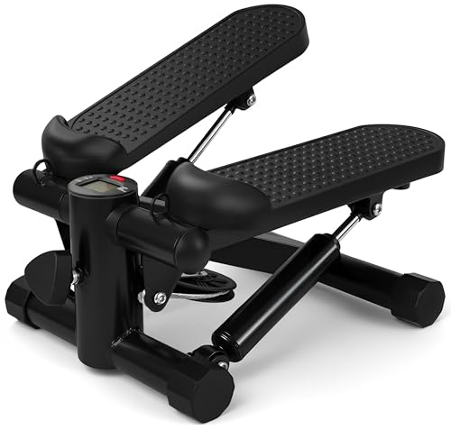 Krafitive® Mini Stepper leise mit Hydraulik-System, bis zu 150 kg, Schwarz