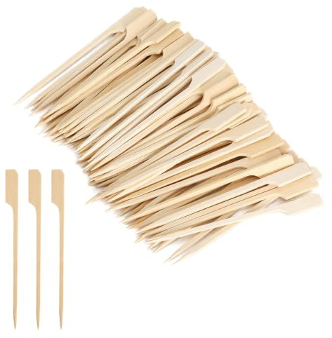 300 stycken fingermat, träspett kebabspett trä, bambugrillspett, cocktailspett, för buffé, grill, snacks, frukt och hantverk (storlek 12 cm)