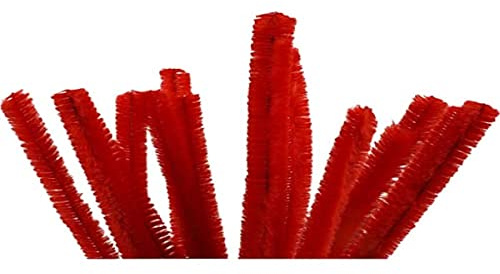 Chenilledraht, Dicke 15 mm, L: 30 cm, rot, 15Stck.