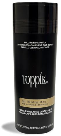 TOPPIK Fibras Capilares Rubio Medio, Fibras de Queratina para Crear más Densidad en el Cabello de Forma Inmediata, 55 g (GTQ12A)
