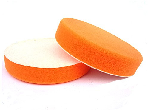 Polierschwämme Polierpads Polierzubehör 180 mm oder 150 mm Gewaffelt oder Glatt - Kletthaftend & In Verschiedenen Härtegraden Für Die Poliermaschine 2er-Set Orange (Medium, 150mm glatt)