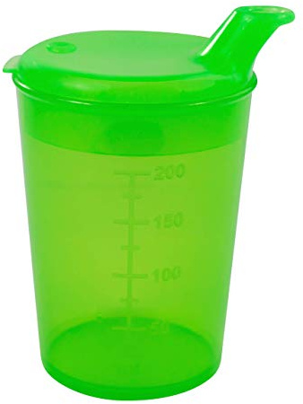 250 ML Bill Becher Tasse à Bec, Bocal, Gobelet, Gobelet Différentes Couleurs + Trinköffnungen medi-inn - Vert, ouverture potable: 8 x 4 mm