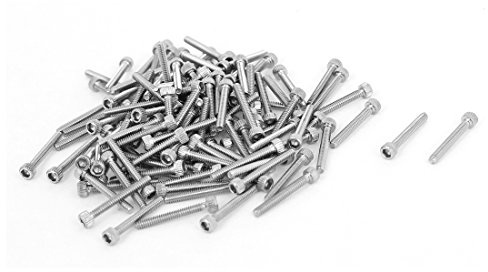 sourcing map 100 Stück 14 mm lang M1,6 x 12 mm Innensechskant Schrauben | Zylinderschrauben mit Innensechskant Zylinderkopfschrauben Maschinenschrauben Edelstahl Gewindeschrauben, Edelstahl