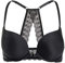 DOBREVA Women's Push Up Bra Front Fastening Bras T Shirt Racer Back Padded Underwired Plunge Bra Black 34C