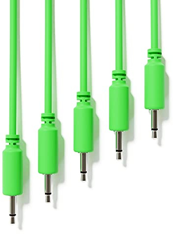 ExcelValley - 5-Pack - Mono Modular Patchkabel - TS 3,5mm 1/8 Eurorack Synthesizer [Grün | 30 cm - 11,81]