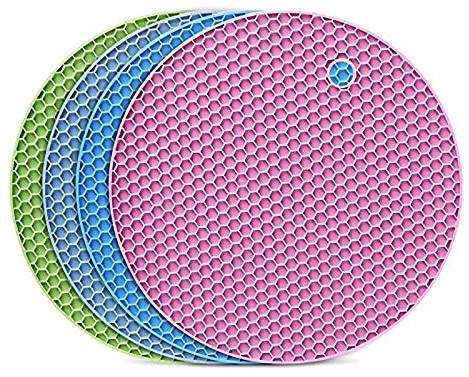 flintronic Topf Untersetzer 4pcs Silikon Topflappen Topfuntersetzer | Spülmaschinenfest Hitzebeständigerung rutschfest und Hitzebeständig bis 250°C, Wabenmuster - Multicolor