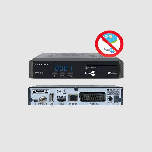 RÉCEPTEUR Satellite ENREGISTREUR Sirius 3 HD FRANSAT sans Carte