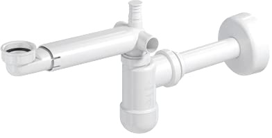 PREVEX Preloc Universal-Platzspar-Siphon für Badwaschbecken | aus recyceltem Kunststoff | aus recyceltem Kunststoff