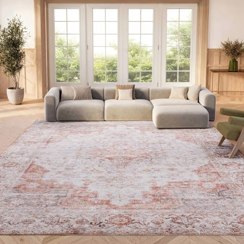 Safavieh Alfombra Tradicionales Rug Ideal para áreas de Alto tráfico - Lavable a máquina y Antideslizante - Tucson Collection, Pelo Corto, in Azul y Beige, 76 X 122 cm
