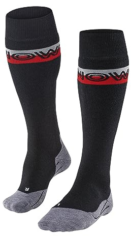 FALKE Herren Skisocken SK2 Intermediate M Kh Wolle Funktionsmaterial warm dick 1 Paar, Schwarz Black-Mix 3010, 42-43
