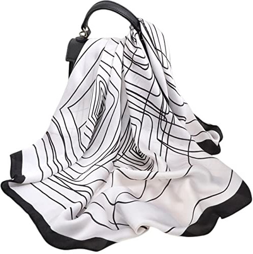 FAIRYGATE Seidenschal Damen Elegant Natürliche Maulbeerseide Schal Seidentuch Grafikdruck Klein Weich Quadratisch Seidenschal für Damen DA2111