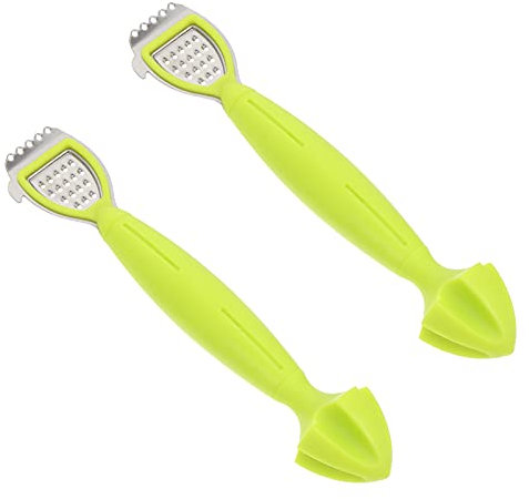 MAGICLULU Lot De 2 Râpes à Citron Multifonctions Pratiques En Plastique Vert, Trous Réguliers Pour Râper Et Extraire Le Jus, Outils Adaptés Cuisine Domestique Et Professionnelle