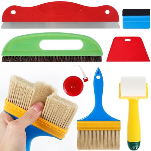 Zicojia Wallpaper Tool Kit Wallpaper Smoothing Brush Squeegee Smoother Tool for Wallpaper Hanging, Paper,Wallpaper Paste