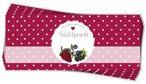 Apoidea – Marmeladen Etiketten selbstklebend 30 Stück/hochwertige Etiketten für Marmeladengläser/Aufkleber Marmeladengläser/Runde Etiketten selbstklebend Marmelade - Waldfrucht