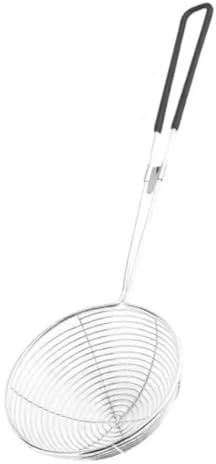 Gralara Espumadera colador colador de Malla Mango de Madera Herramienta de Cocina freidora freír Alimentos Cuchara para freír Herramienta de Cocina colador de, Diámetro 8cm