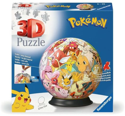 Ravensburger - Puzzle 3d Pokémon 72 pezzi, Puzzle 3d bambini 6 anni o più, Giochi bambini 6 anni, Collezione Pokemon, Giochi divertenti, Idee regalo