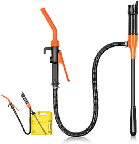 Elektrische Benzinpumpe Batteriebetriebene Flüssigkeitstransferpumpe Siphon Pumpe Batteriepumpe Kanisterpumpe Automatische Absaugung Pumpe für Benzin (Orange)