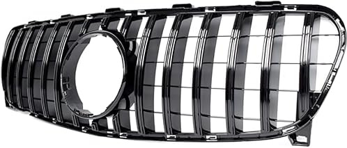 JLQFYWL Griglia Radiatore per Mercedes Benz GLA Class X156 GLA 180 GLA 200 GLA 250 GT 2017-2019, Griglia Doppio Bar Griglia, Front Grille Frills Maschera Paraurti Anteriore Accessori Auto,Schwarz