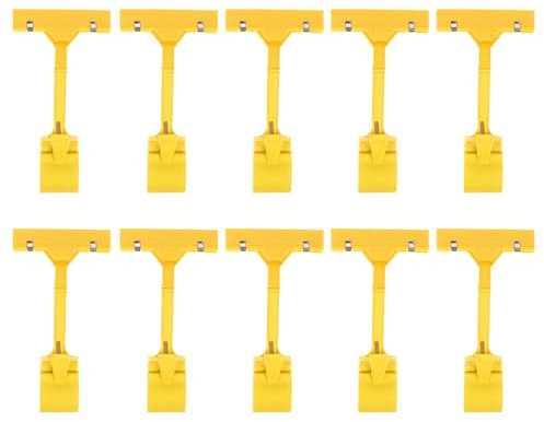 HAPINARY 10stücke Preisschildhalter Clips Doppelseitige Merchandise Clips Mit Verstellbarem Design Für Einzelhandel Supermarkt Und Ausstellungen Gelb