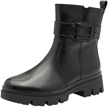 TAMARIS dam komfort boot platt halvlång stövel, svart Nappa, 38 EU, Svart nappa, 38 EU