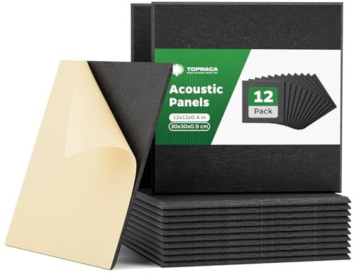 Topnaca Large Cork Board Alternatives - 12 Pack 30x30x0.9cm Pin & Notice Board for Notice, Memo Display, Self Adhesive Square Frameless Bulletin Tiles for Office, Home, Bedroom, Classroom, Black