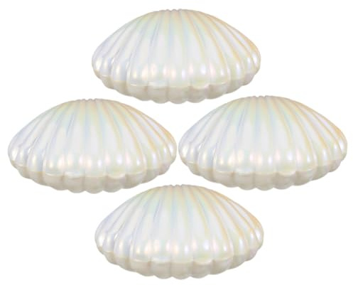 Perlmutt Muschelbonbonschachtel 4 Stück aus Pp für Hochzeiten | Beige, Muschelförmig, als Schmuckorganizer Nutzbar, für Mädchen, Elegant und Schlicht