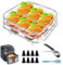 KXVXXV Airfryer Baskets Stackable, Grid for Hot Air Fryer, 20 cm Hot Air Fryer Accessories for Cosori 5.5L/6L, for Ninja Max Pro 6.2L AF180EU, 304 Stainless Steel Airfryer Accessories