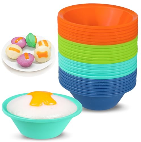 Webake Stampo in silicone filippino da 7 cm, confezione da 24 pirottini riutilizzabili per cottura a vapore, senza BPA e antiaderente, ricambio in plastica, ideali per muffin, crostate
