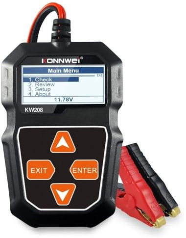 KONNWEI KW208 Car Battery Analyzer, 12V Battery Tester, 100-2000CCA Battery Load Tester, Car Starting and Charging System Test Scan Tool is suitable for all models of cars, motorcycles, trucks,boats.