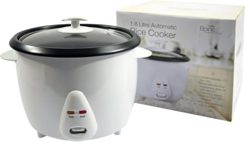 Bazzaree 1.8L Rice Cooker – 700W Electric Rice Maker with Keep Warm Function, Non-Stick Inner Pot – One-Touch Operation, Measuring Cup & Spatula Included (White)
