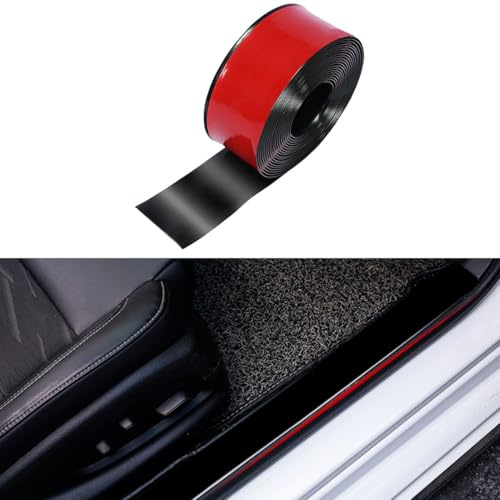 Protecteur de seuil de Garde de Porte de Voiture,5CM×3M Fibre de Carbone Film de Protection,Protection Seuil de Porte Voiture pour Pare-Chocs Avant et arrière/Protection de seuil