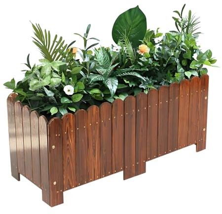 Jardinière en Plastique - Grande jardinière pour terrasse/Balcon intérieur ou extérieur | Utilisation Durable par Tous Les Temps avec Trous de Drainage pour Les Fleurs, Les arbustes