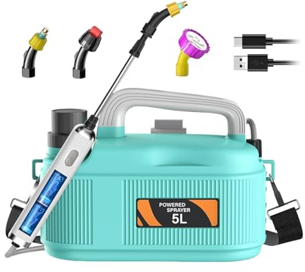 Pulvérisateur Électrique De Mauvaises Herbes avec Extensible, Pompe À Main De 5L, À Pression, Bouteille d'eau Automatique Rechargeable par USB | Jardin Entretien De La Pelouse AGR