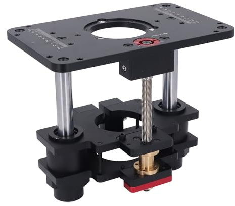 Sxhlseller Lightweight Aluminum Alloy Router Lifting System with Secure Locking Mechanism for Woodworking Tabletop 69mm Diameter