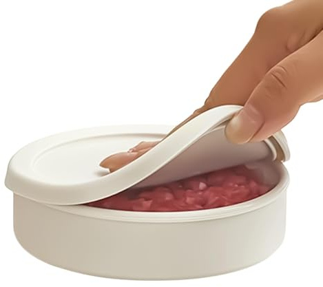Non-Stick hamburgarform, silikonförvaringsbox, 20 cm matbehållare med lock, köks-hamburgarpress, patty-formbehållare med enkel frigöring, förvaringslåda för hem och lägenhet